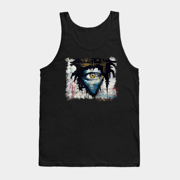 All Seeing Eye Basuiat Street Art Style Tank Top by TeeTrendz